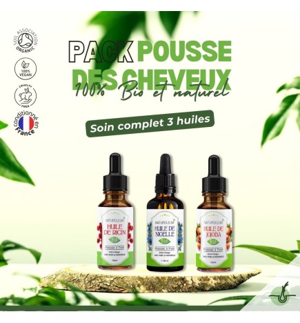 Pack Huiles Pousse des Cheveux - Stimulation et Renforcement Capillaire Bio